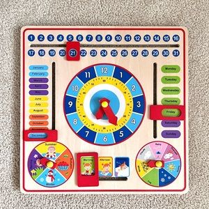 Kids wooden clock/calendar